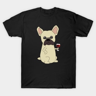 Cool French Bulldog Wine T-Shirt